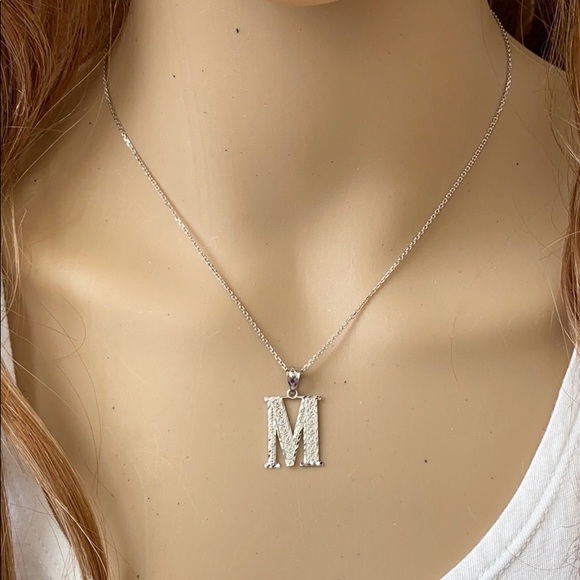 Element Shine Jewelry 925 Sterling Silver Dc Initial Letter M Necklace Poshmark
